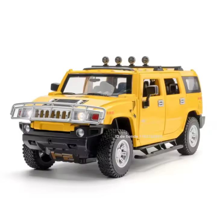 Modelo De Vehículo Todoterreno H2 a Escala 1:24 Con Sonido Luz Puertas Abiertas Absorción De Choque Para Niños Juguetes De Aleación De Metal Regalos - 1