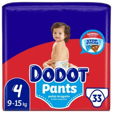Dodot Pants Talla 4 para Bebés Activos | Ultra-elásticos y Suaves | 12 Horas de Sequedad (33 uds) - 1