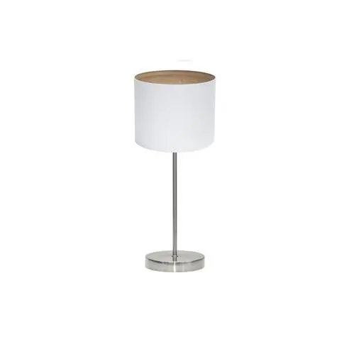 FABRILAMP Lámpara de Mesa Sobremesa Tatiana 1xe14 Niquel/blanco-madera Clara 42x17x17 Cm - Elegante Diseño - 1