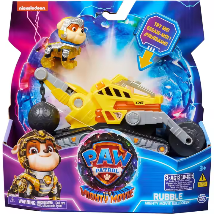 Patrulla Canina - LA SUPERPELÍCULA - Figuras DE ACCIÓN Y Coches DE Juguetes LA Patrulla Canina - Rubble Patrulla Canina y Camión de Construcción - Luces y Sonidos - 6067511 - Juguetes Niños 3 Años + - 1
