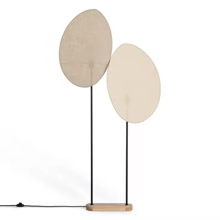 Ledkia Lámpara de Pie Oval Metal y Tela para Decoración Interior - 1