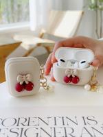 Estuche Retro Lindo Beige Con Ceréus Para Apple AirPods 1 2 3ra Generación Estuche Para AirPods pro Con Lanyard De Oso Y Ceréus Lujo - details 0