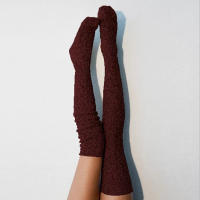 Calcetines De Piel Media Calf High Para Mujer Preppy Térmicos Y Estilizados Con Material Grueso Para Invierno Calcetines De Tejido - details 5