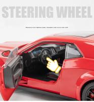 Modelo a Escala Dodge Challenger Hellcat SRT 1:24 Con Sonido Y Luz Vehículo De Colección Miniatura De Metal Y Plástico Para Niños - details 6