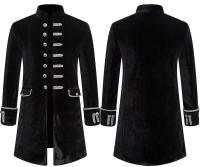Chaqueta Steampunk Gótica Victoriana Vintage Rojo Tinto De Terciopelo Para Hombre Traje Medieval Uniforme Fiesta Halloween - details 1