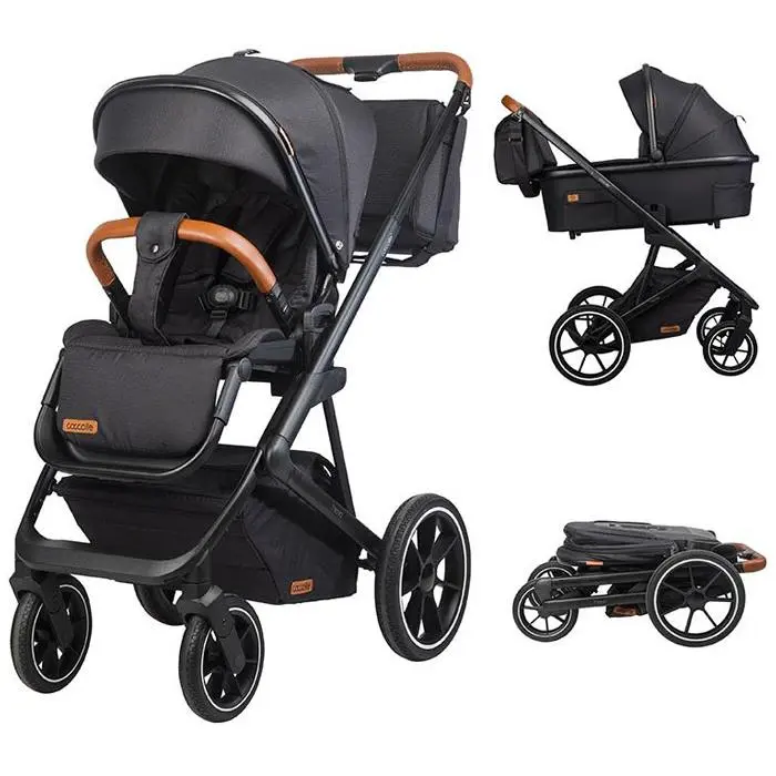 Carrinho bebé 2 em 1 convertível Coccolle Nessia Diamond black - 1