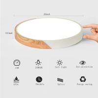 Luz de Techo LED Moderna Madera Ø30cm - 18W Natural  Lámpara empotrable de techo, lámpara de techo moderna de 12 pulgadas, adecuada para armario, dormitorio, pasillo, color blanco - details 1