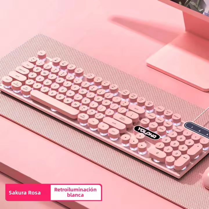 Teclado Mecánico De Juego 104 Teclas Con Iluminación RGB Ergonómico Para PC Laptop Oficina Conexión USB Cableado - 1
