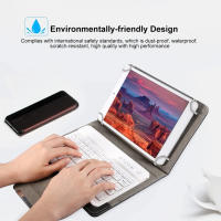 Teclado Inalámbrico Bluetooth Universal Con Funda De Cuero Y Soporte Para Tablet iPad 7 8 Pulgadas 9 10 Pulgadas iOS Android Windows - details 8