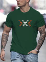 Camiseta De Algodón 100% Para Hombre Verano Estampado Moda Casual Cuello Redondo Manga Corta Tops Transpirable Para Compras - details 2