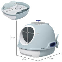 PawHut Caja de Arena para Gatos Arenero Cubierto con Cajón Arenero Cerrado para Gatos con Claraboya Abatible Bandeja Extraíble y Pala 47x55x44 cm - details 2