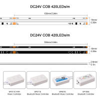 Tira De Luz LED COB RGB+IC WS2811 Direccional 420LEDs/m Color Sueño Alta Densidad Flexible RA90 Para Decoración De Interiores - details 1