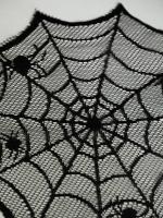 Mantelos Redondos De Halloween Con Diseño De Red De Araña Negra Para Decoración De Fiesta Y Hogar Estilo Gótico Centros De Mesa - details 3
