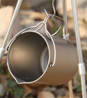 Tiartisan Tetera De Café Con Manija Plegable Y Tapa Para Camping Al Aire Libre Hacer Café En La Montaña Tierra Fria Material De Titanio - details 13