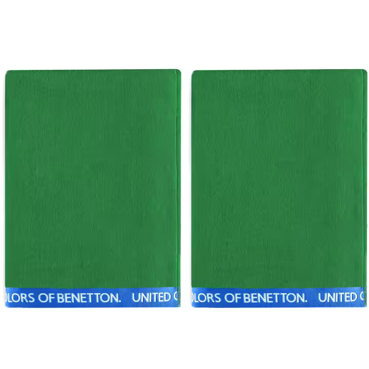 Set 2 toalla de playa 90x160cm 380gsm velour 100% algodon verde CASA BENETTON - 1