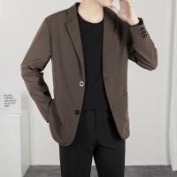 Chaqueta De Primavera Otoño Para Hombre Elegante Blazer Big Size Traje Suelto De Poliéster Cierre Único Estilo Minimalista Casual - details 1