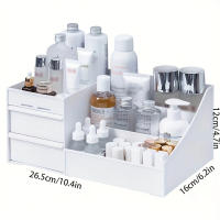 Mesa De Maquillaje Con Gran Capacidad De Escritorio Y Almacenamiento En Cajones Para El Versátil Almacenamiento De Productos De Cuidado De La Piel Y Cosméticos - details 3