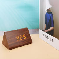 Reloj De Despacho Digital De Madera NIDITON Con Mostrador De Fecha Y Temperatura Para Dormitorio Y Sala De Estar Control Acústico Moderno - details 2