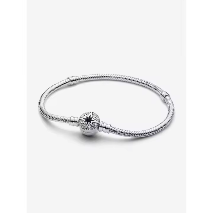 Pandora - Pulsera de Cadena de serpiente con Cierres de Estrella del Norte-Plata de Ley - 1