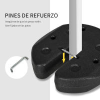 Outsunny Pack de 4 Pesos para Carpas Plegables Pesos para Cenador Rellenados con Cemento Bases para Toldo Pérgola Ø22x5,5 cm Negro - details 4