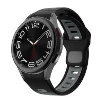 Correa Oficial Para Samsung Galaxy Watch 6 Classic 43mm Y 47mm Correa De Silicona Negra Y Naranja Compatible Con Galaxy Watch 5 pro 45mm Watch 4 40mm 44mm Unisex - details 1