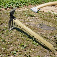 Pala De Jardín Con Mango De Madera Doble Propósito Hoz Y Cultivador Para Rascar Y Malear Jardinería Y Cultivo - details 7