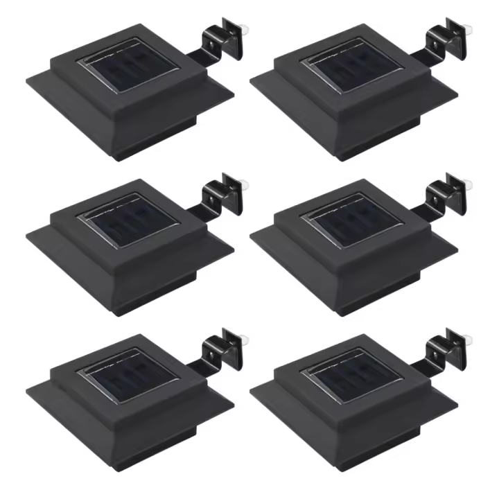 vidaXL Lámparas solares de exterior LED cuadradas 6 uds 12 cm negro - 1