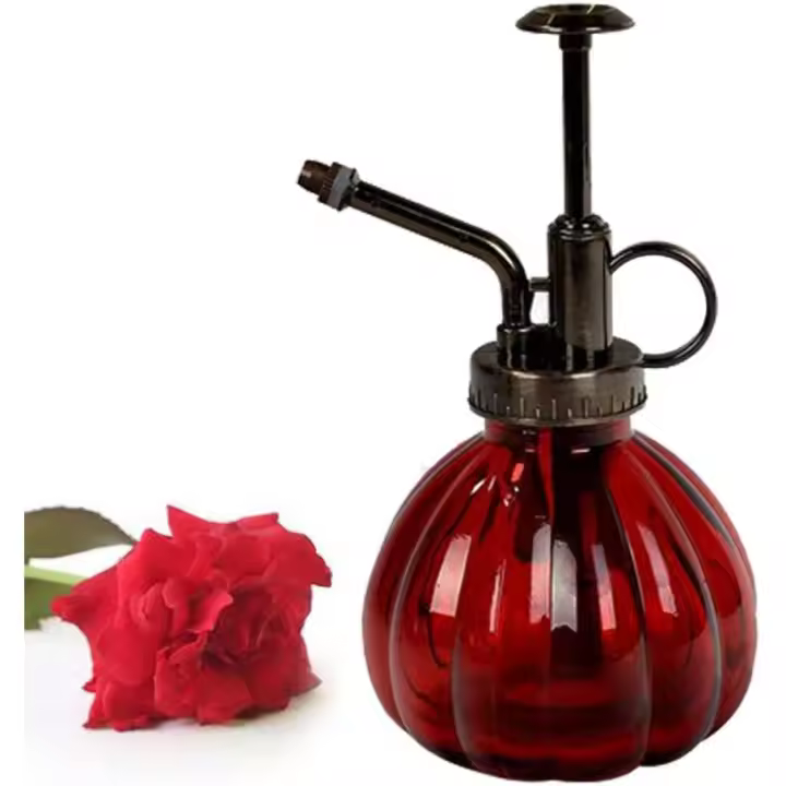 1 Vidrio vintage y latón Regadera con bomba en la Parco superior, para Flores de bonsai, estilo retro - 1
