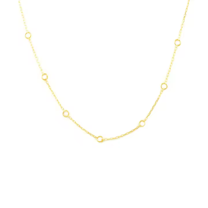 Cadena Oro Amarillo 18K Forzada 7 Anillas - Mondepetit - 45 cm - 1
