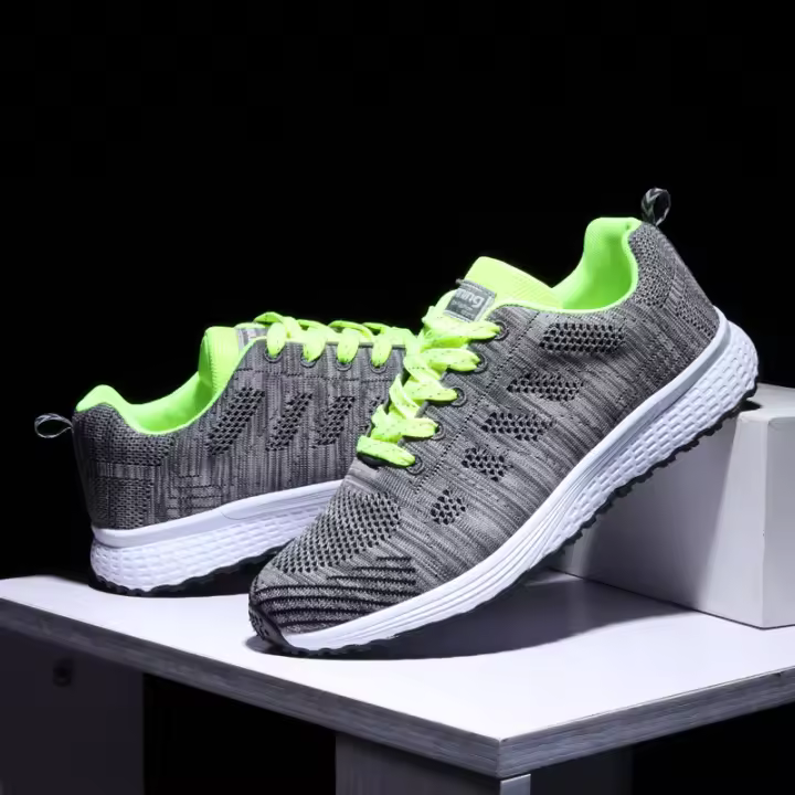 Zapatos Casuales Para Mujer Moda Transpirables Zapatillas Deportivas Planas De Malla Para Hombres Y Mujeres - 1