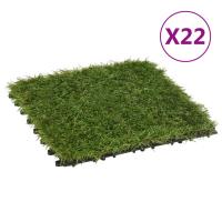 vidaXL Baldosas de Césped Artificial Verde Hierba Terraza Jardín Cantidad 11 unidad, 22 unidades - details 1