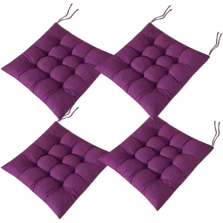 Cojines Cuadrados para Silla Cojines de Asiento de 40x40 Decoración del hogar Cojín de Estera Acolchada, cómodo y Colorido, Ideal para Uso en Interiores y Exteriores (Púrpura) - 1