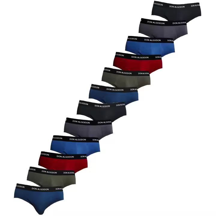 Don Algodon - Pack 12 Slips Hombre | Colores Variados | Calidad y Suavidad Excepcionales - Máxima Comodidad para Uso Diario - 1