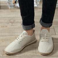 Zapatos Planos Casuales De Lino Clásicos Para Hombres Y Mujeres Mocasines De Canvas Moda Zapatería Pesca Talla Grande - details 7