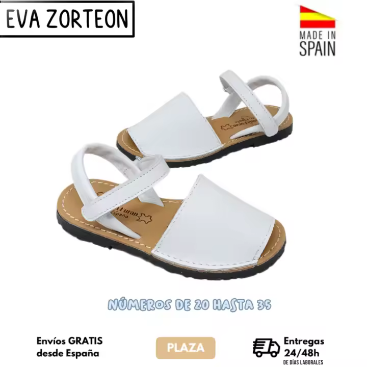 Sandalias Menorquinas Unisex para Niños y Niñas con Cierre de Velcro y Piel Transpirable - 1