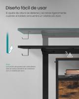 Escritorio Eléctrico Regulable en Altura con 4 Alturas de Memoria, Bolsillo de Almacenamiento, Ideal para Oficina en Casa o Estudio, Blanco, Marrón, Negro, 60x120x72-120 cm - details 16
