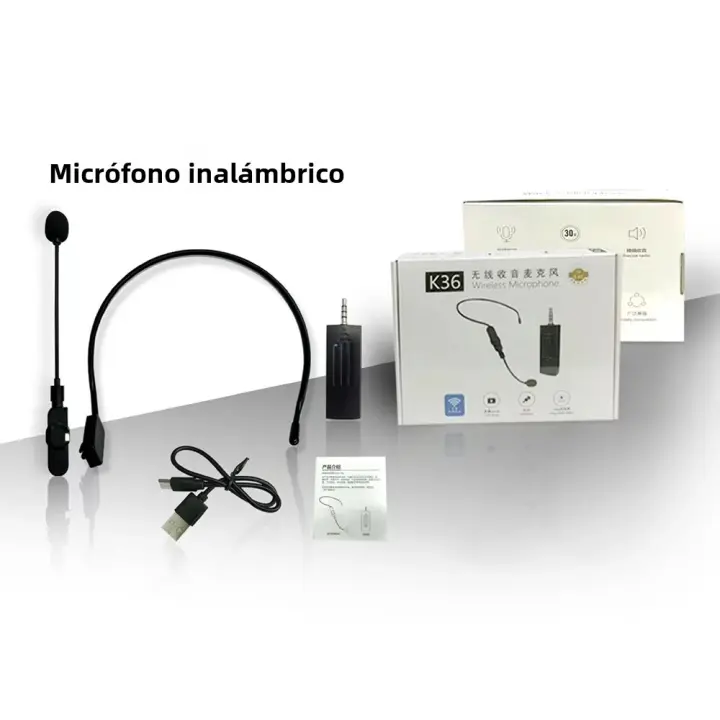 Sistema De Micrófono Inalámbrico 160 Pies Rango 2.4G Doble Cabezo Para Karaoke Amplificador De Altavoz PA Sistema Yoga Enseñanza - 1
