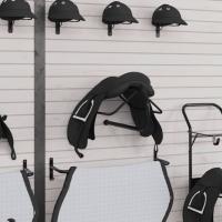 vidaXL Soporte de silla de montura de pared hierro negro - details 2