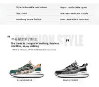 Zapatos De Deporte Para Hombre 2024 Nuevos U Cuero Casual Vulcanizados Transpirables Zapatillas De Caminar Y Correr Plataforma Planas Con Cierre Elástico Material De Suela EVA Talla Verdadera Para Verano - details 4