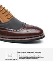 Zapatos De Negocios De Moda Para Hombre En Cuero Con Punto Y Lazo Zapatos De Boda Con Diseño De Brock Zapatos Casuales Transversales Para Adultos - details 5