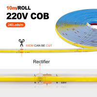 Tira De Luz LED COB Flexible 220V Super Brillante 240LEDs/m 5m-20m RA90 3000K-6000K Iluminación Lineal Para Sala De Estar - details 4