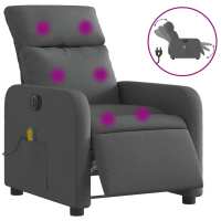vidaXL Sillón reclinable de masaje eléctrico tela Gris claro, Gris oscuro, Negro Sillon Dormitorio Sillon Comodos Silla Relax Sillón Sofá - details 6