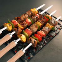 6Pcs Chinchetas Profesionales Para Parrilla BBQ Longos De Acero Inoxidable 340 Herramientas Para Alimentos Al Aire Libre Fácil De Limpia - details 2