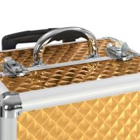 vidaXL Maletín trolley de maquillaje aluminio dorado 35x29x45 cm - details 4