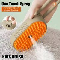 Peine De Masaje Para Perros Y Gatos Con Spray Eléctrico 1 Pieza Anti-volador Comb De Baño Para Mascotas Material Plástico - details 0