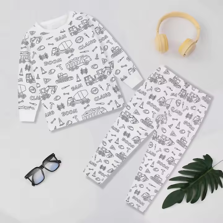 Creativo niños DIY graffiti pijamas homewear set, color su propia ropa de dormir pijamas para Niños y Niñas - 1