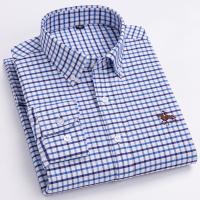 Camisa De Trabajo Para Hombre Otoño 2024 Cuello En V Manga Larga Patoleta Oxford Algodón 100% Estampado Regular Botones Tallas S~6XL - details 20