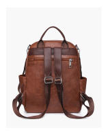 Nueva mochila de mujer de color contrastante, mochila de ocio de gran capacidad, mochila de viaje multifuncional, bolso de hombro retro de mano - details 5