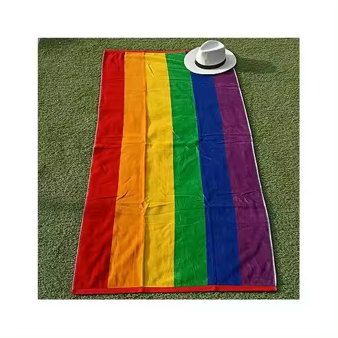 Toalla de Playa 100% Algodón Egipcio Terciopelo 85X165 cm Arcoiris Rainbow Sibiles 00219 - 1