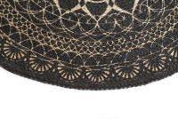 Parentesi Quadra - ALFOMBRA YUTE STAMPATO BLACK, Ø90CM - details 5